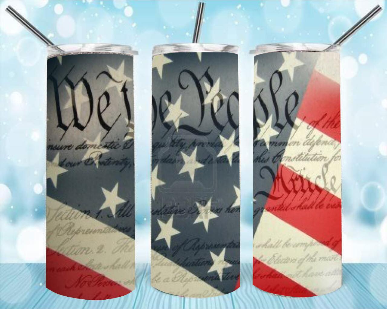 American Flag with We the People