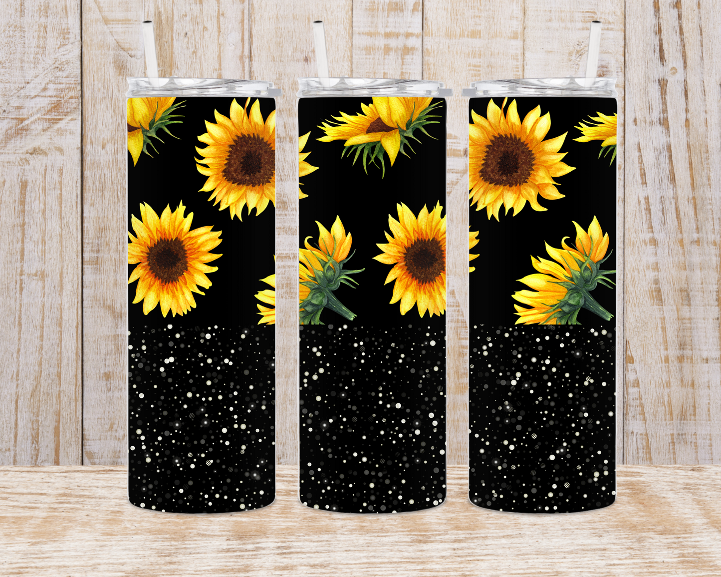 Sunflower Black Glitter