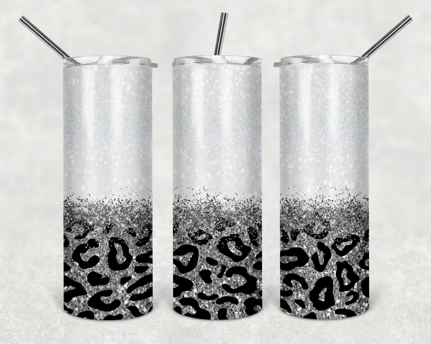 Gray Leopard Glitter
