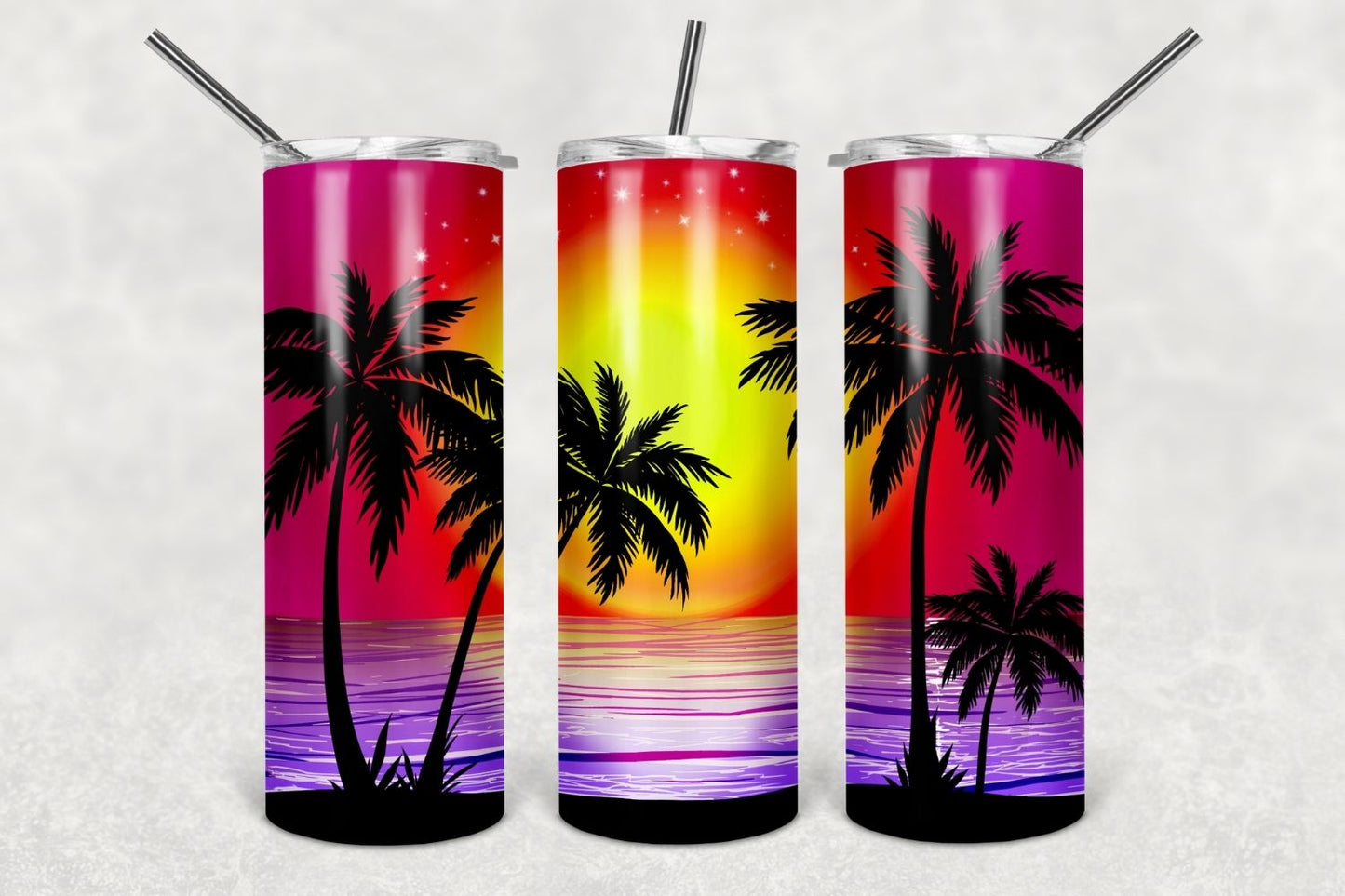 Pink & Purple Sunset Painting
