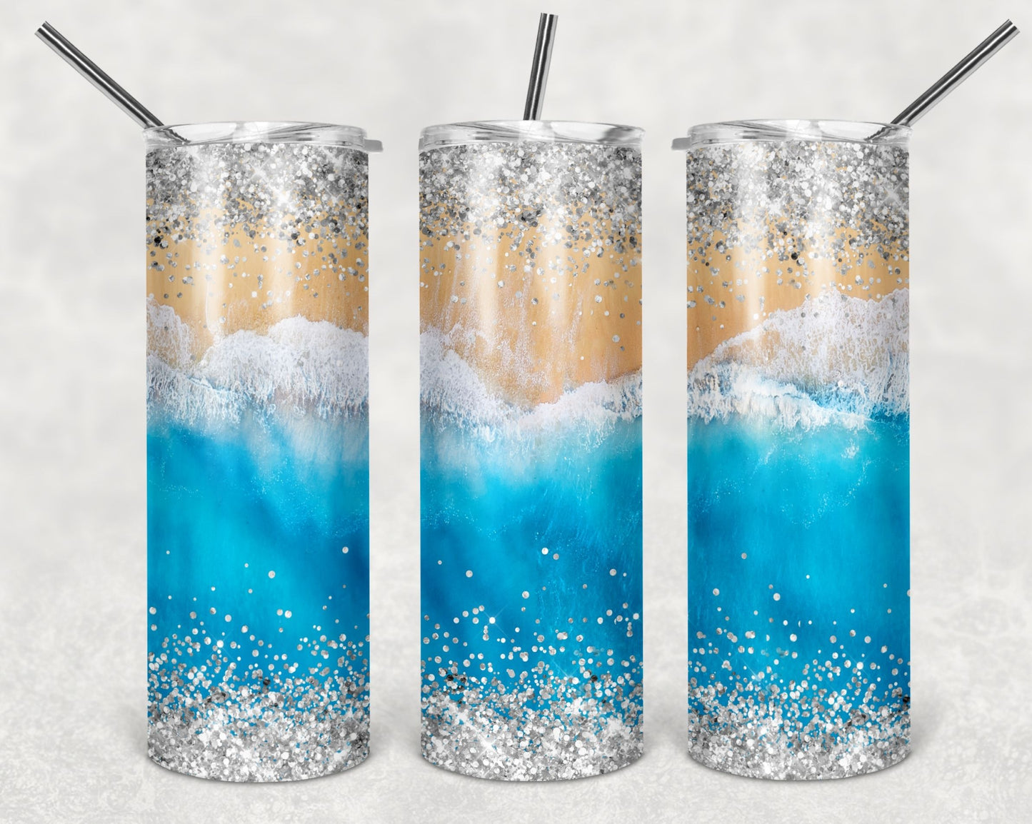 Beach Silver Glitter