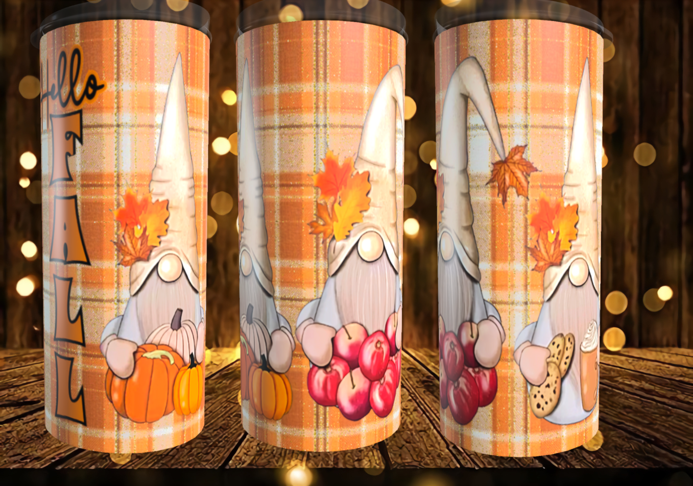 Fall Gnomes Apples and Pumpkins