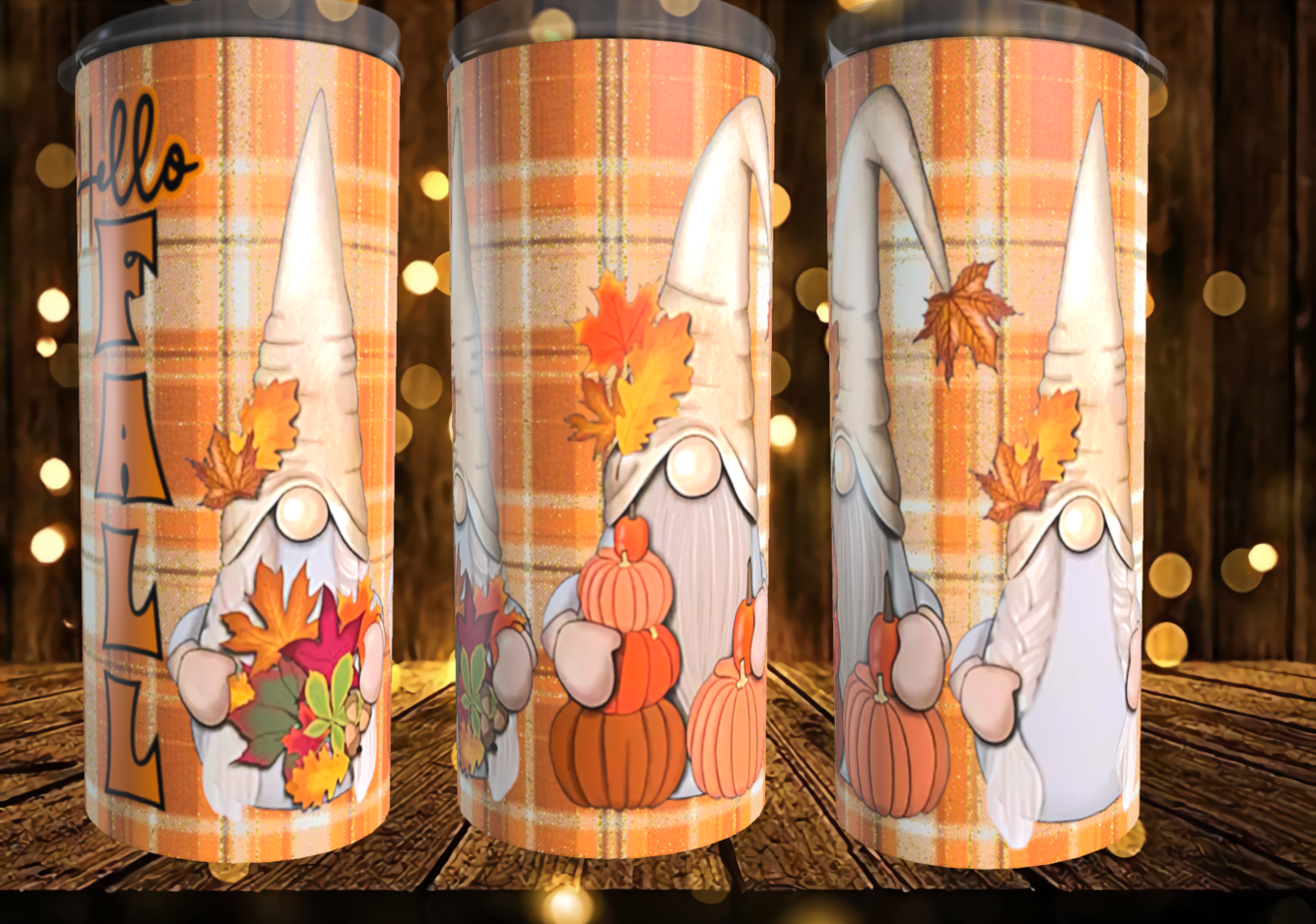 Fall Gnomes Pumpkins and Leaves 2