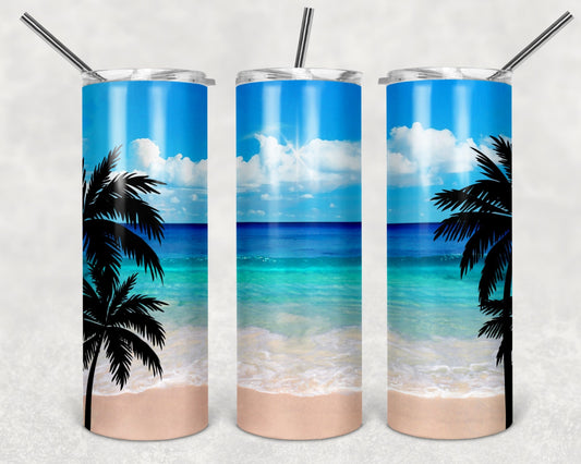 Palm Trees and Beach View