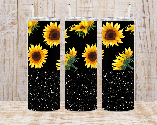 Sunflower Black Glitter