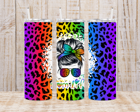 Mom Life Rainbow Cheetah