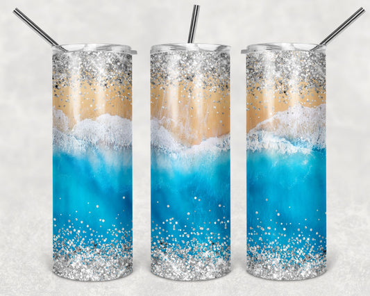 Beach Silver Glitter
