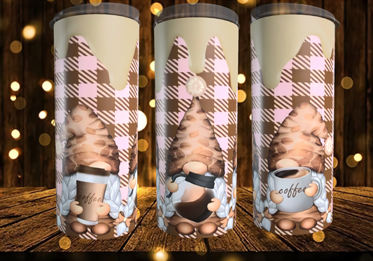 Gnome Coffee Pink Gingham